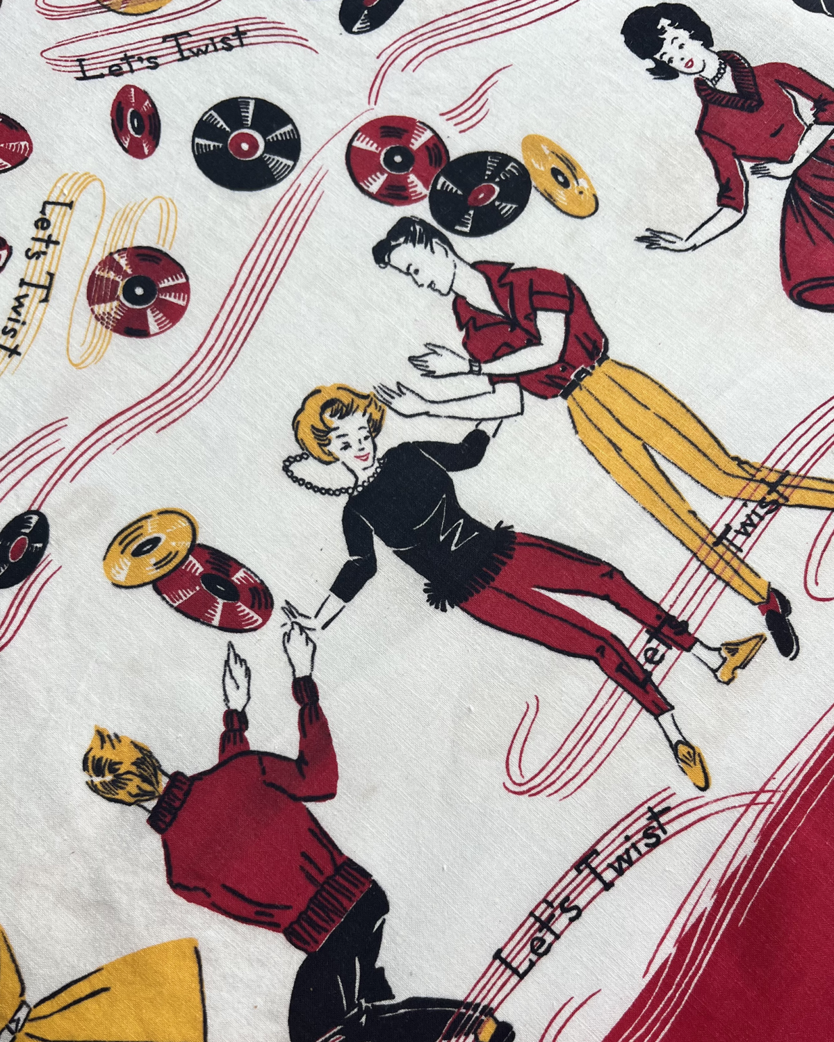 Early 1960s Novelty "Let's Twist" Border Print