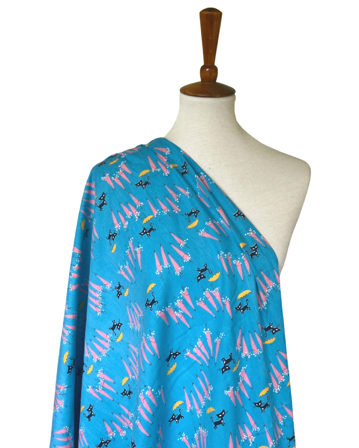 1950s Cats with Umbrellas Novelty Print