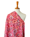 1950s-1960s Pink ans Orange Floral Cotton