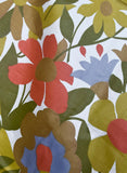 1960s Big Floral Border Print Cotton