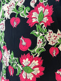 1940s-Early 1950s Bold Pink Floral Rayon