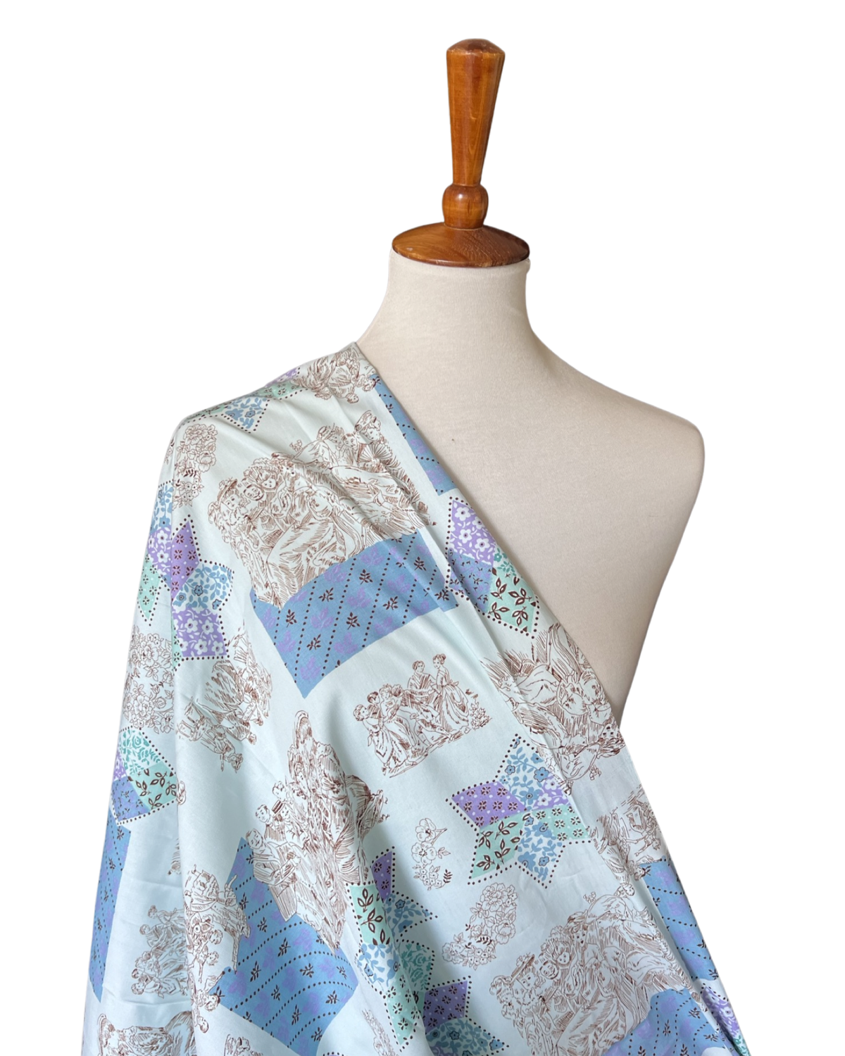 1960s Olden Days Patchwork Novelty Cotton