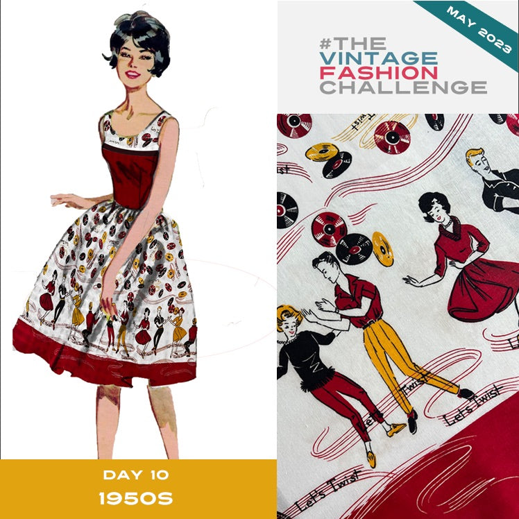 Early 1960s Novelty "Let's Twist" Border Print