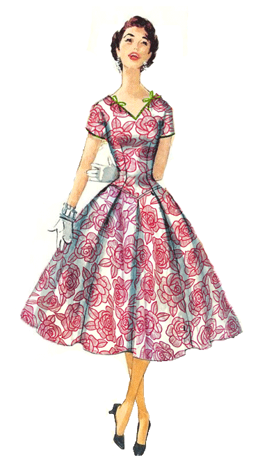 1950s Big, Bold Rose Print Cotton