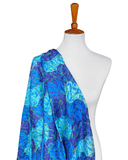 Late 1950s Painterly Blue Floral Cotton