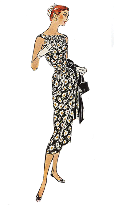 1950s Daisy Print Polished Cotton