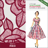 1950s Big, Bold Rose Print Cotton