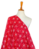1950s Red Bavarian Novelty Print Cotton