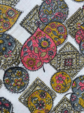 1950s-1960s Novelty Folksy Hearts Floral