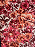 1950s-1960s Pink ans Orange Floral Cotton