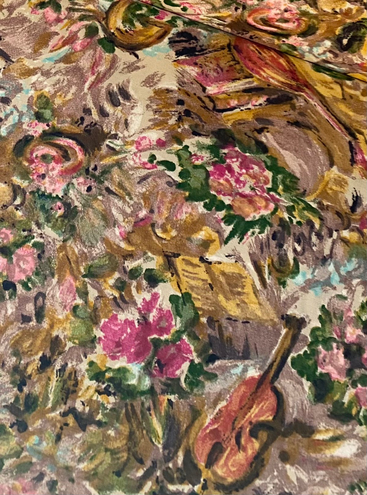 RESERVED 1950s Literature & Arts Painterly Cotton