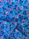 1960s Small Blue Floral cotton