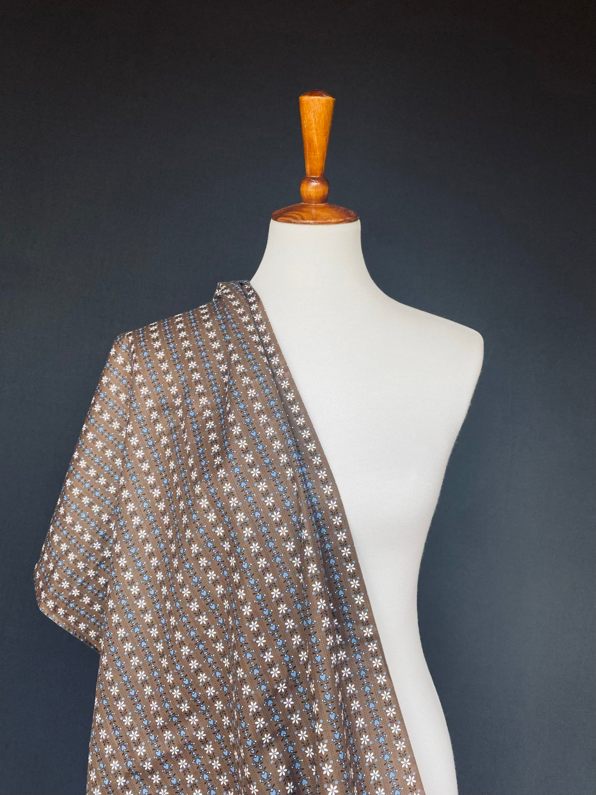 1950s Tyrolean Style Brown Floral