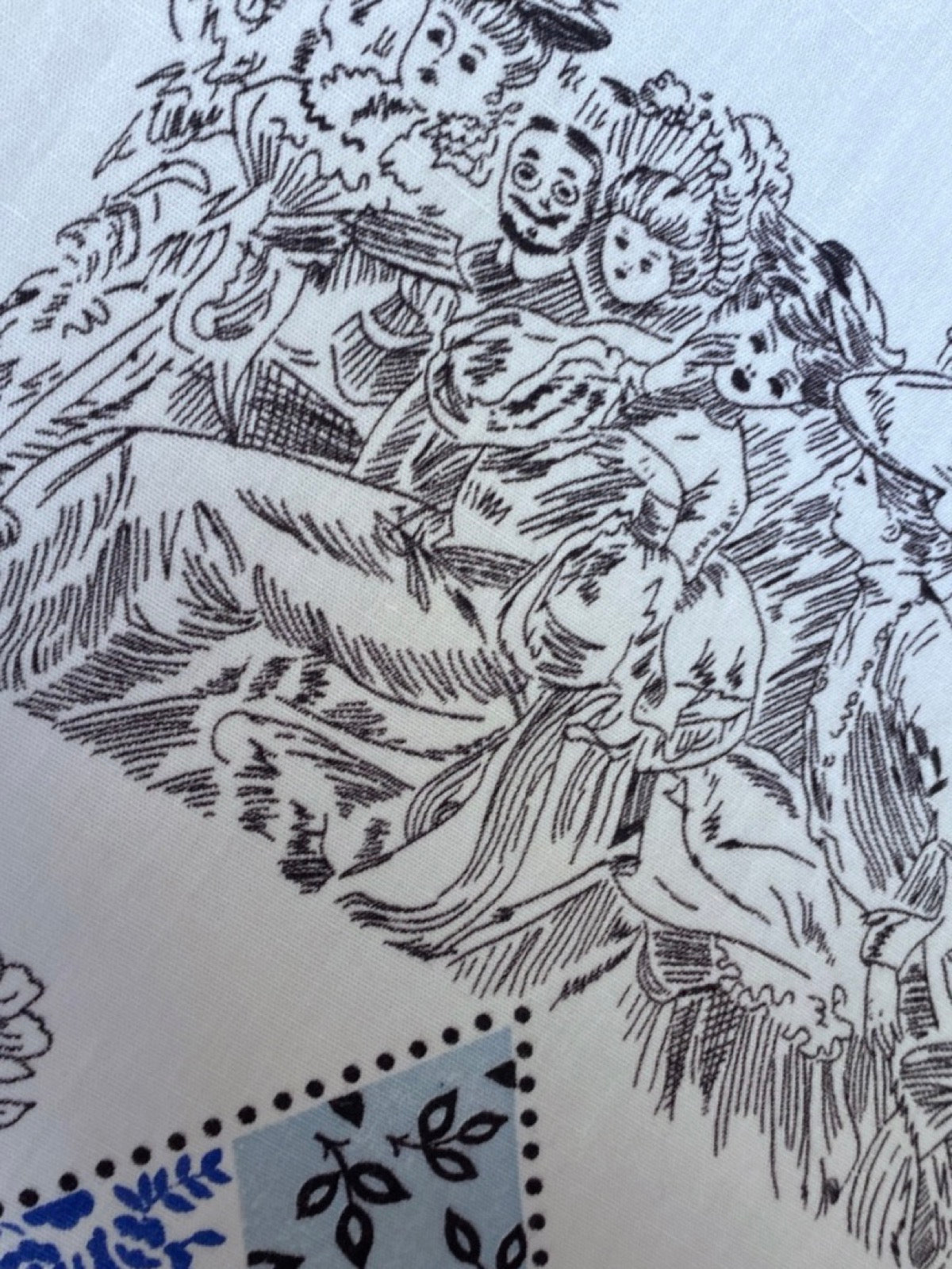 RESERVED 1960s Olden Days Patchwork Novelty Cotton