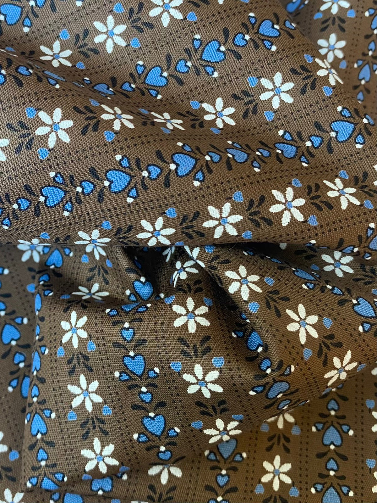 1950s Tyrolean Style Brown Floral