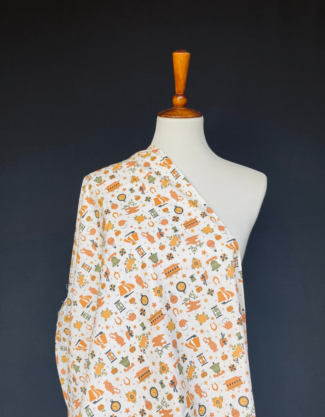 1960s Americana / Transportation Novelty Cotton