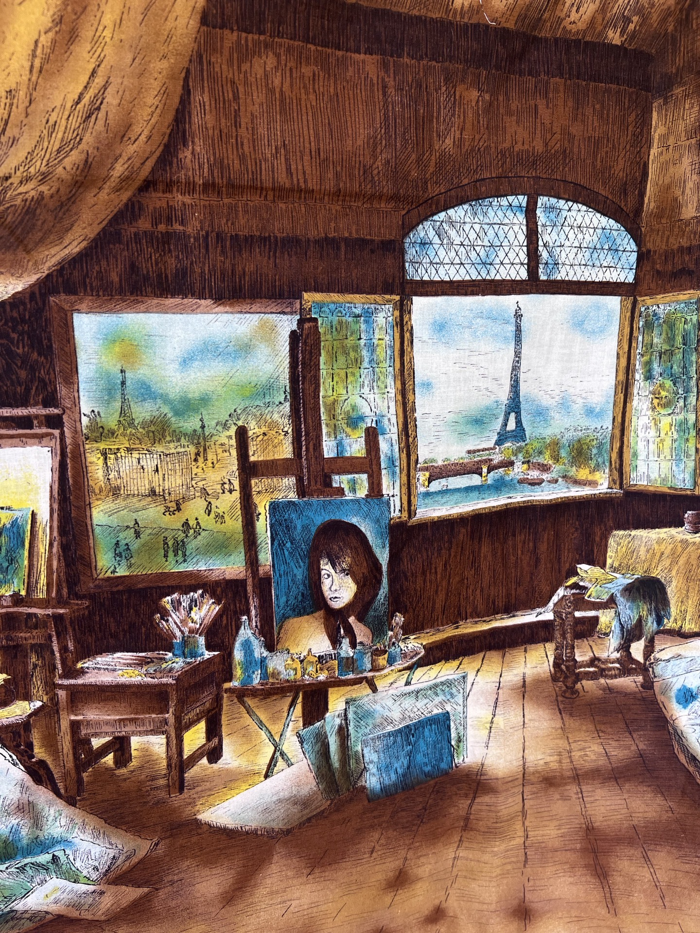 1960s John Wolf "Paris Garret" Novelty Border Print