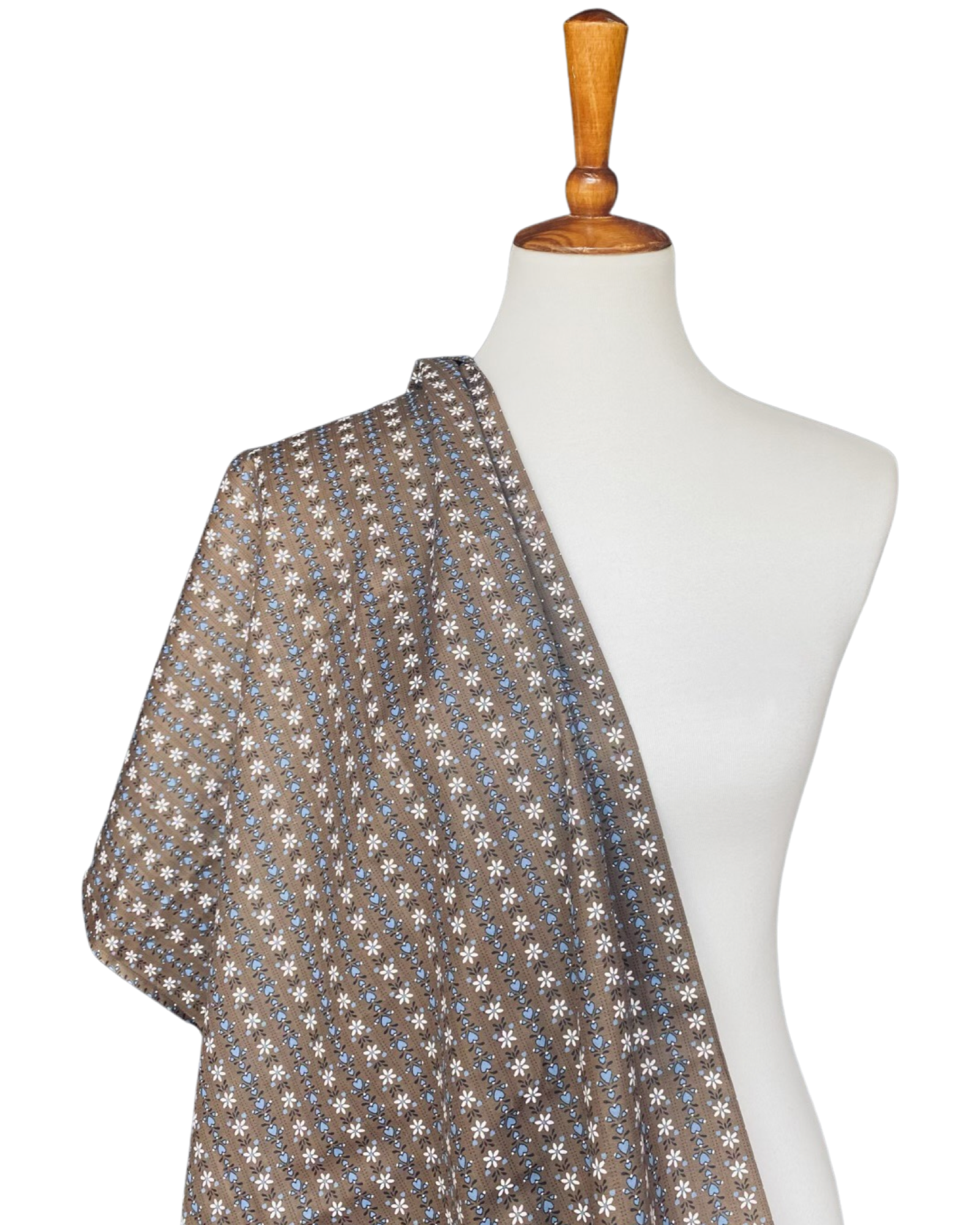 1950s Tyrolean Style Brown Floral