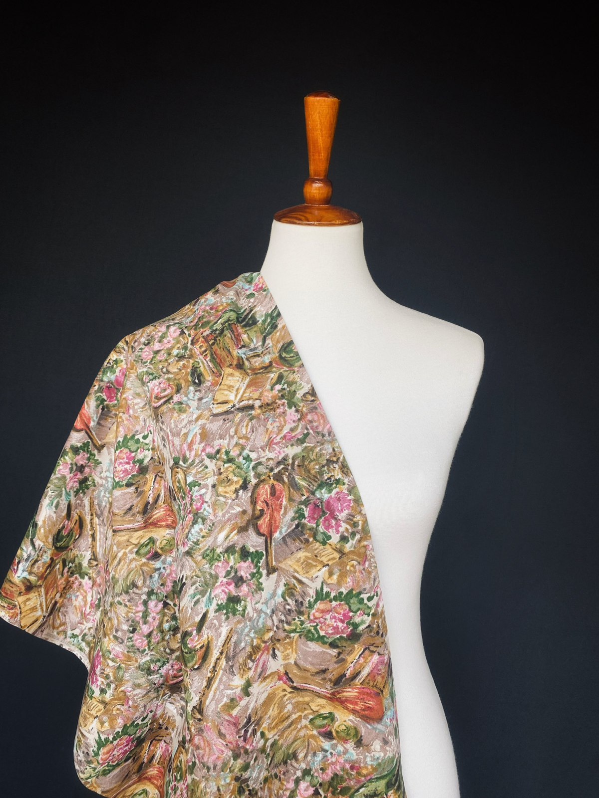 RESERVED 1950s Literature & Arts Painterly Cotton