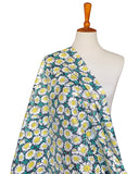 1950s Daisy Print Polished Cotton