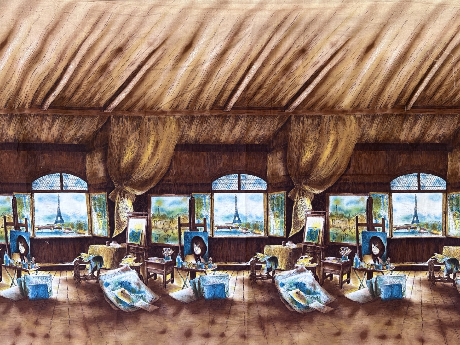 1960s John Wolf "Paris Garret" Novelty Border Print