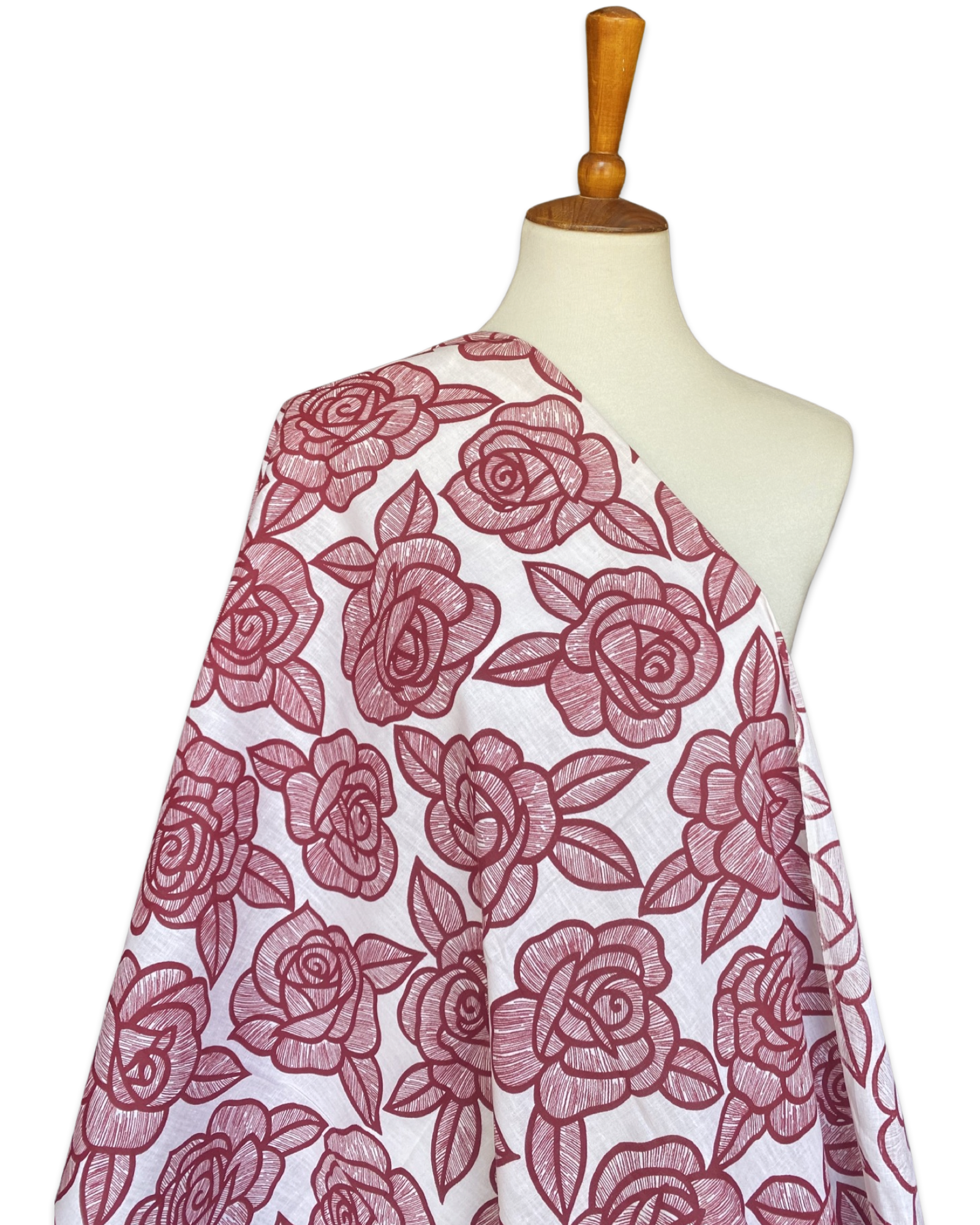 1950s Big, Bold Rose Print Cotton