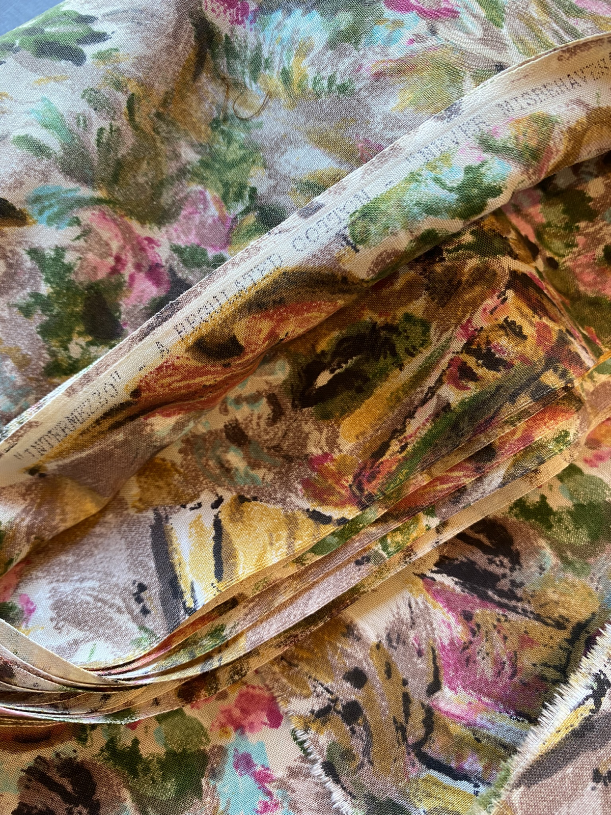 RESERVED 1950s Literature & Arts Painterly Cotton