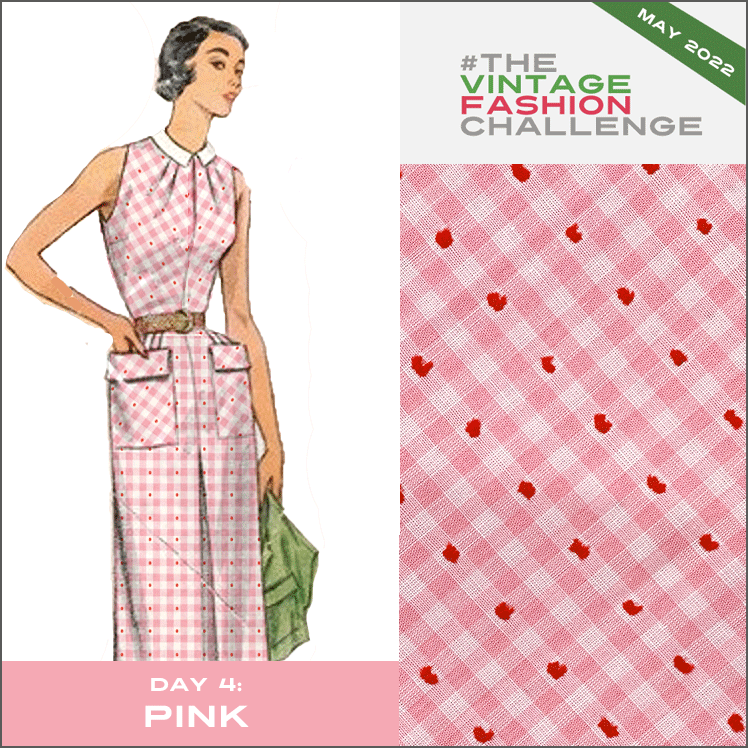 1950s/1960s Dotted Swiss Pink Gingham Cotton