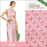 1950s/1960s Dotted Swiss Pink Gingham Cotton