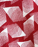 1930s-1940s Geometric Red and White Plisse