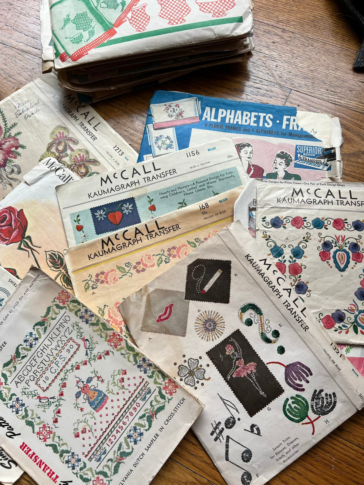 Vintage Embroidery Transfer Lot