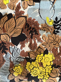 1940s-1950s Swan Novelty Print Silk
