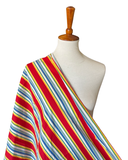 1930s-1940s Striped Primary Color Cotton
