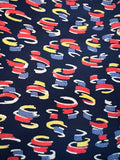 1930s-1940s Primary Color Swirl Rayon