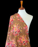 Reserved 1920s Style Semi-Sheer Brown Floral Cotton