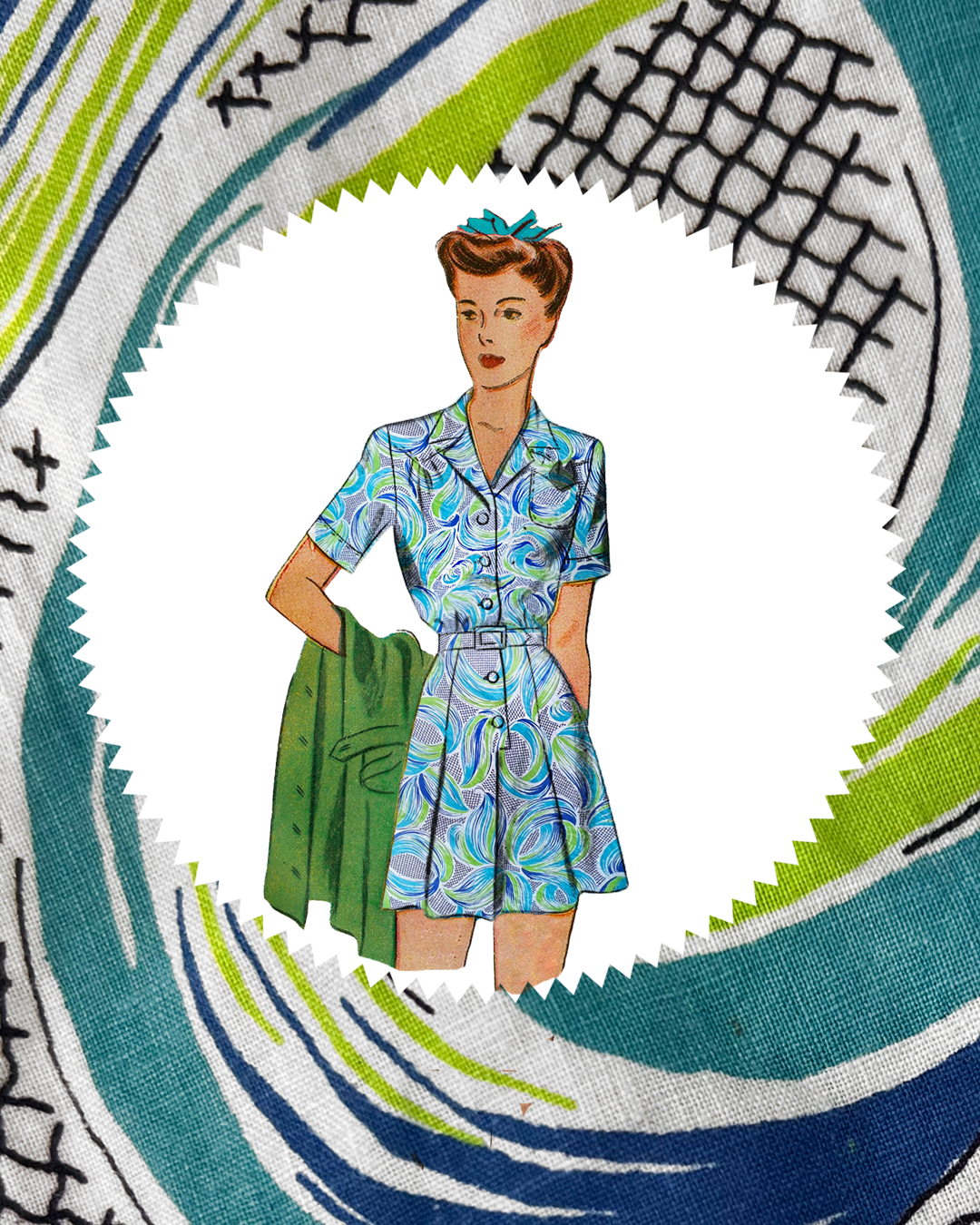 1940s-1950s Waves and Net Cotton