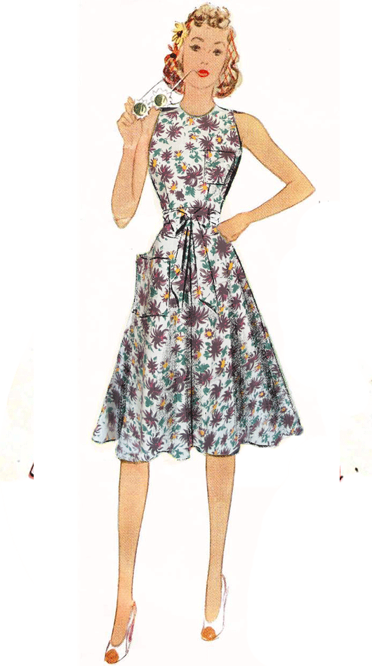 1940s/1950s Painterly Floral Cotton