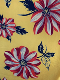 Late 1930s-1940s Yellow and Red Large Floral Cotton