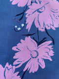 Early 1950s Pink and Purple Floral Cotton