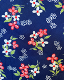 1930s-1940s Navy Blue Cotton Floral