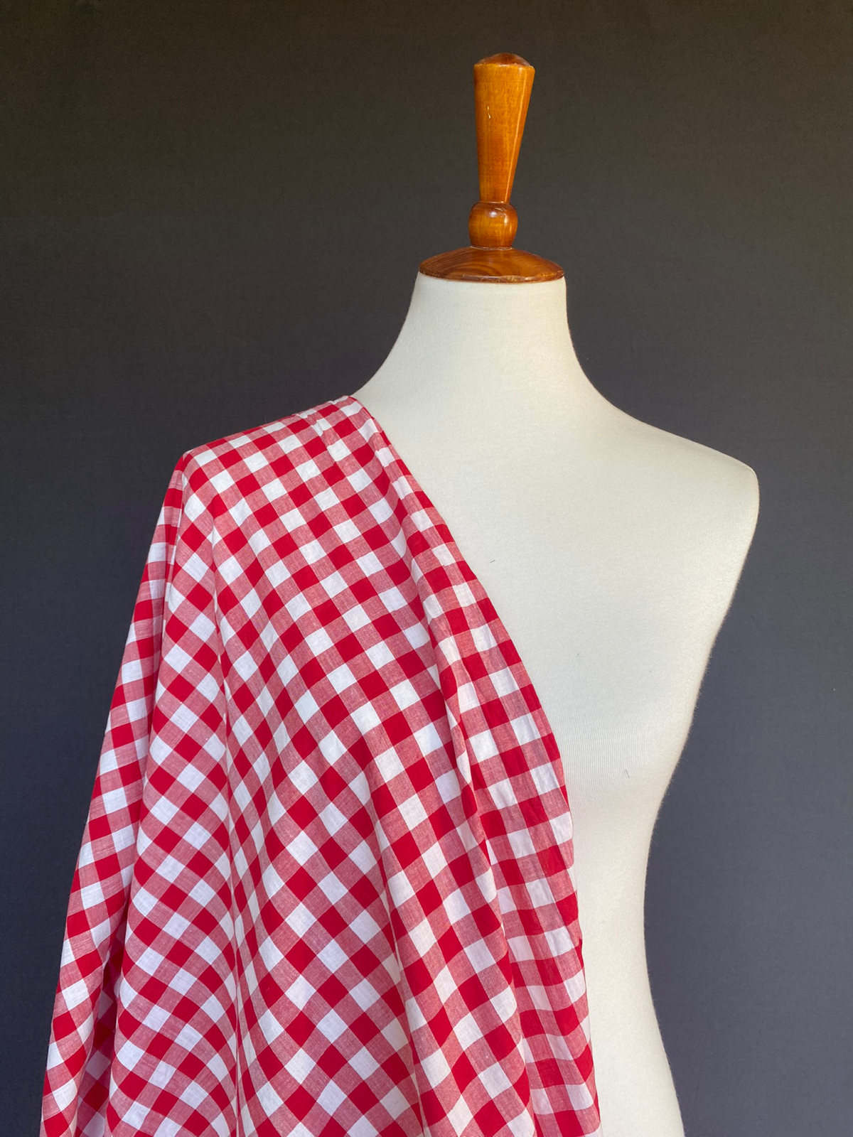 1940s-1950s Red Cotton Gingham