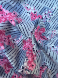 1950s Grey and Pink Floral Cotton