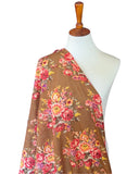 Reserved 1920s Style Semi-Sheer Brown Floral Cotton