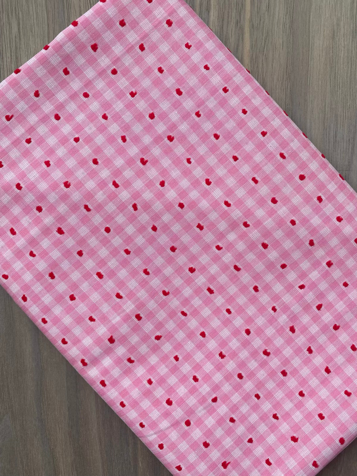 1950s/1960s Dotted Swiss Pink Gingham Cotton