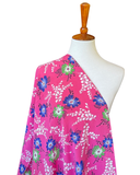 1940s Bold Pink Floral Cotton/Rayon