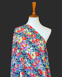 1930s-1940s Big  Stripe Floral Cotton