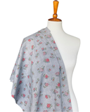 1950s Grey Check with Pink Roses  Cotton