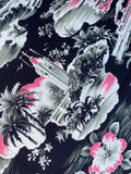 1950s Hawaiian Landmarks Cotton Fabric