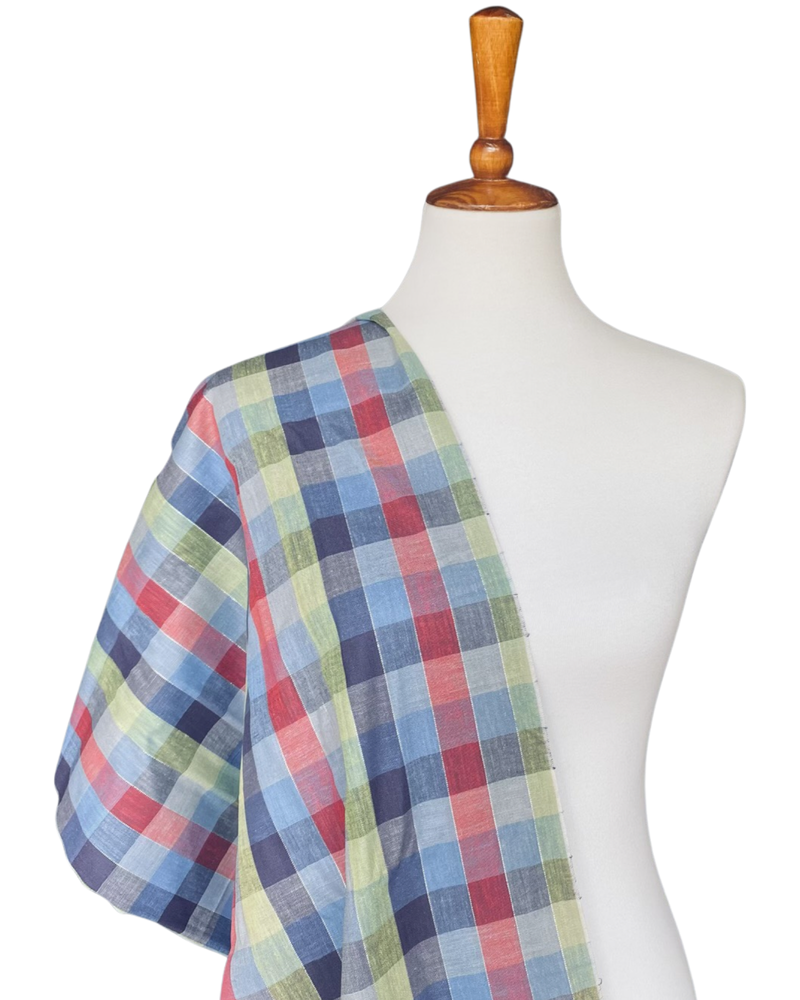 RESERVED 1950s Woven Multicolor Plaid Cotton