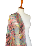RESERVED 1920s Painterly Floral Silk Wrinkle Chiffon